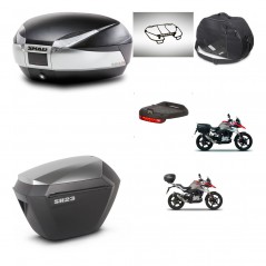 SHAD SH23 alu suitcases + mounting bracket SH48 trunk accessories TITANIUM PREMIUM KIT-463985
