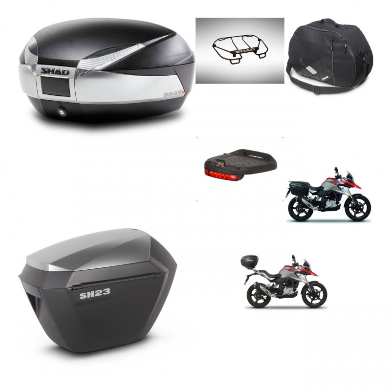 SHAD Maletas sh23 alu + soporte montaje baul SH48 accesorios TITANIUM PREMIUM KIT-463985