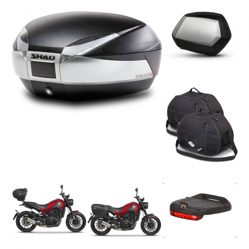 SHAD Maletas SH35 PREMIUM + soporte montaje baul SH48 accesorios TITANIUM KIT-463996