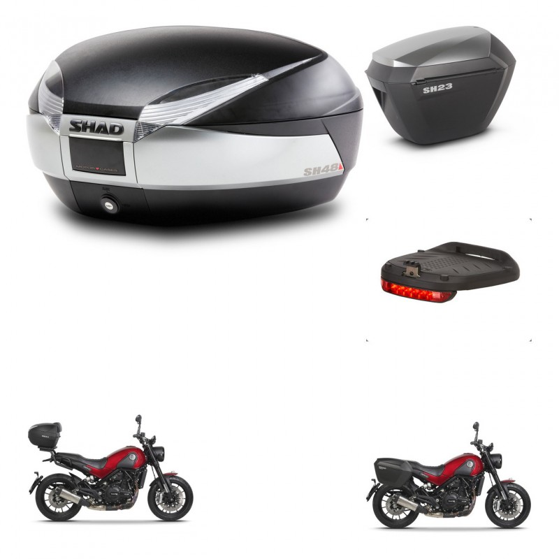 SHAD Maletas sh23 alu + soporte montaje baul SH48 accesorios TITANIUM PREMIUM KIT-463997