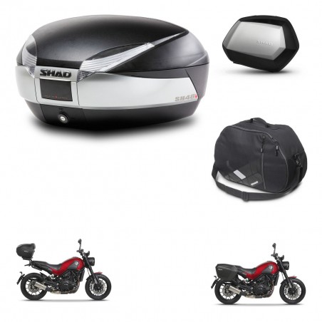 SHAD Maletas SH35 PREMIUM + soporte montaje baul SH48 accesorios TITANIUM KIT-464001