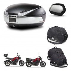 SHAD SH35 PREMIUM suitcases + mounting bracket SH48 trunk accessories TITANIUM KIT-464002