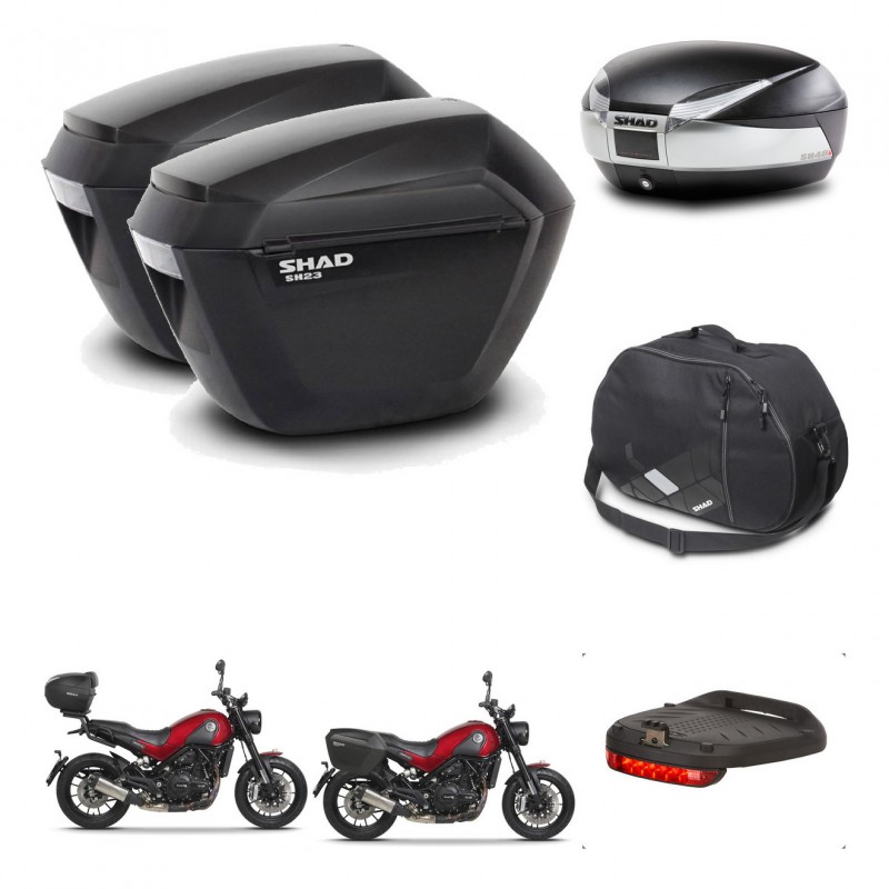 SHAD SH48 trunk + mounting bracket sh23 suitcases accessories TITANIUM PREMIUM KIT-464006