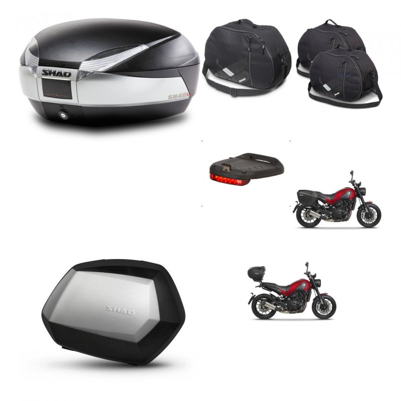 SHAD Maletas SH35 PREMIUM + soporte montaje baul SH48 accesorios TITANIUM KIT-464008