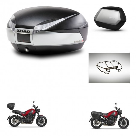 SHAD Maletas SH35 PREMIUM + soporte montaje baul SH48 accesorios TITANIUM KIT-464013