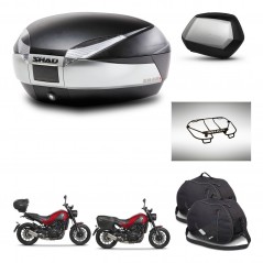 SHAD SH35 PREMIUM suitcases + mounting bracket SH48 trunk accessories TITANIUM KIT-464014