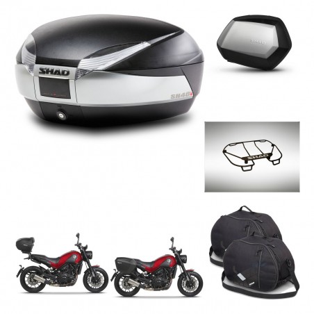 SHAD Maletas SH35 PREMIUM + soporte montaje baul SH48 accesorios TITANIUM KIT-464014