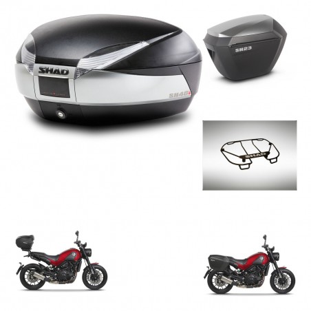 SHAD Maletas sh23 alu + soporte montaje baul SH48 accesorios TITANIUM PREMIUM KIT-464015