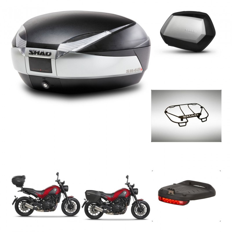 SHAD Maletas SH35 PREMIUM + soporte montaje baul SH48 accesorios TITANIUM KIT-464019