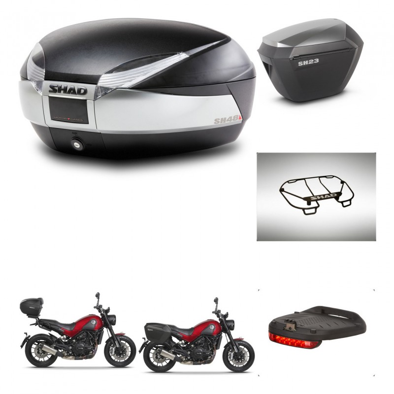 SHAD Maletas sh23 alu + soporte montaje baul SH48 accesorios TITANIUM PREMIUM KIT-464021