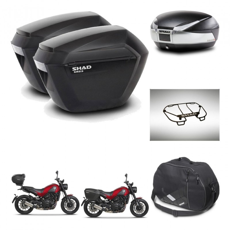 SHAD SH48 trunk + mounting bracket sh23 suitcases accessories TITANIUM PREMIUM KIT-464024