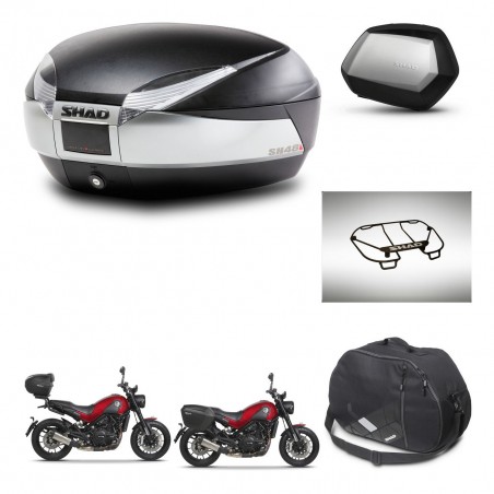 SHAD Maletas SH35 PREMIUM + soporte montaje baul SH48 accesorios TITANIUM KIT-464025
