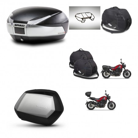 SHAD Maletas SH35 PREMIUM + soporte montaje baul SH48 accesorios TITANIUM KIT-464026