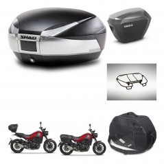 SHAD SH23 alu suitcases + mounting bracket SH48 trunk accessories TITANIUM PREMIUM KIT-464027