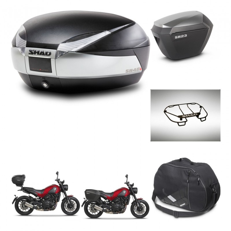 SHAD Maletas sh23 alu + soporte montaje baul SH48 accesorios TITANIUM PREMIUM KIT-464027