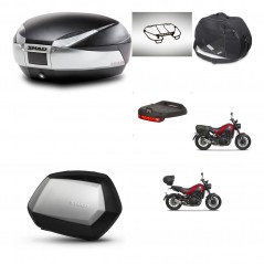 SHAD SH35 PREMIUM suitcases + mounting bracket SH48 trunk accessories TITANIUM KIT-464031