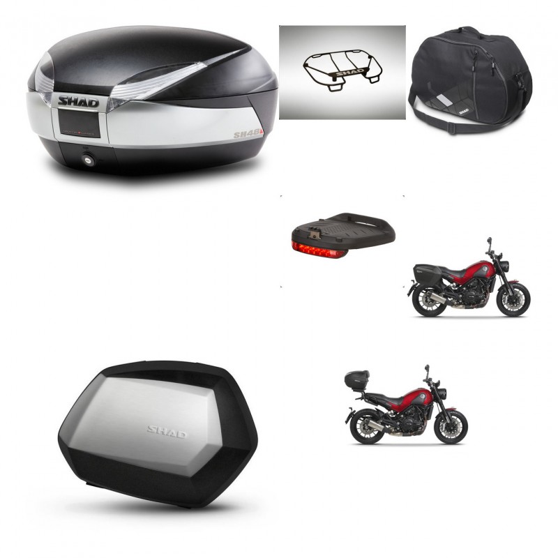 SHAD Maletas SH35 PREMIUM + soporte montaje baul SH48 accesorios TITANIUM KIT-464031