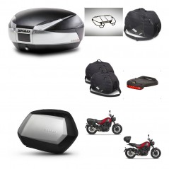 SHAD SH35 PREMIUM suitcases + mounting bracket SH48 trunk accessories TITANIUM KIT-464032