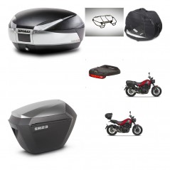 SHAD SH23 alu suitcases + mounting bracket SH48 trunk accessories TITANIUM PREMIUM KIT-464033