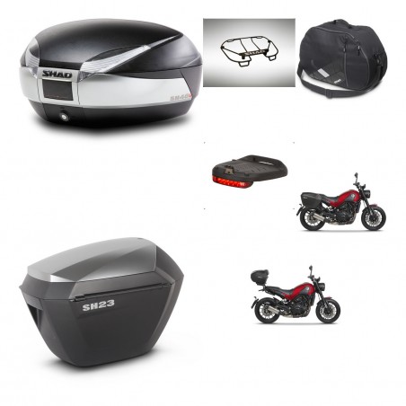 SHAD Maletas sh23 alu + soporte montaje baul SH48 accesorios TITANIUM PREMIUM KIT-464033