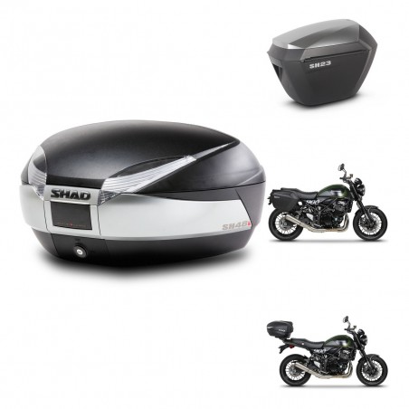 SHAD Maletas sh23 alu + soporte montaje baul SH48 TITANIUM PREMIUM KIT-464039