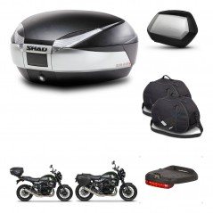 SHAD SH35 PREMIUM suitcases + mounting bracket SH48 trunk accessories TITANIUM KIT-464044