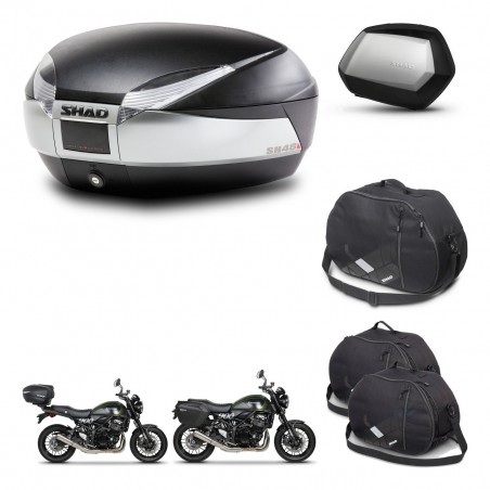 SHAD Maletas SH35 PREMIUM + soporte montaje baul SH48 accesorios TITANIUM KIT-464050