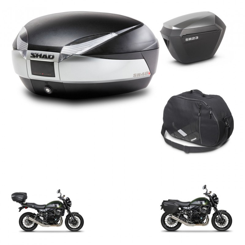 SHAD Maletas sh23 alu + soporte montaje baul SH48 accesorios TITANIUM PREMIUM KIT-464051