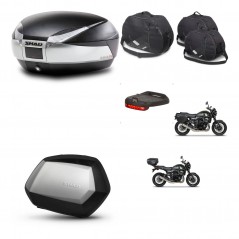 SHAD Maletas SH35 PREMIUM + soporte montaje baul SH48 accesorios TITANIUM KIT-464056