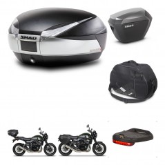 SHAD SH23 alu suitcases + mounting bracket SH48 trunk accessories TITANIUM PREMIUM KIT-464057