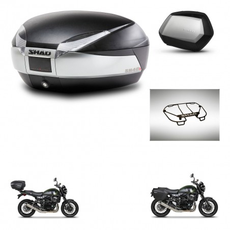 SHAD Maletas SH35 PREMIUM + soporte montaje baul SH48 accesorios TITANIUM KIT-464061