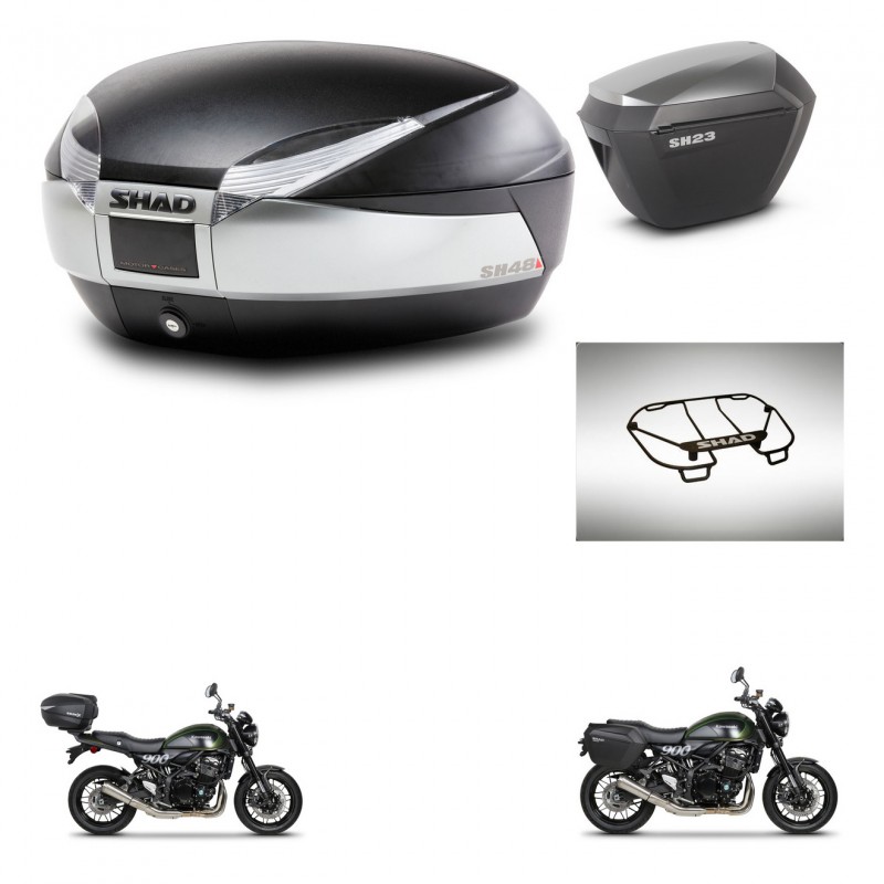 SHAD Maletas sh23 alu + soporte montaje baul SH48 accesorios TITANIUM PREMIUM KIT-464063