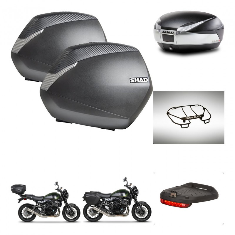 SHAD SH48 trunk + mounting bracket SH36 suitcases accessories TITANIUM PREMIUM KIT-464064