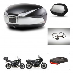 SHAD Maletas SH35 PREMIUM + soporte montaje baul SH48 accesorios TITANIUM KIT-464067