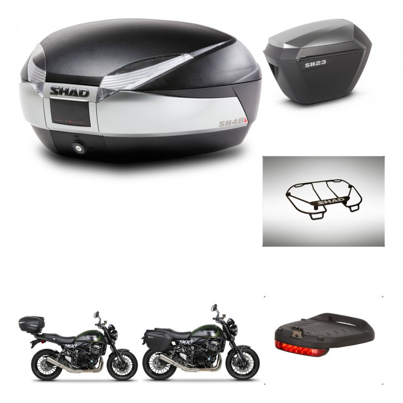 SHAD Maletas sh23 alu + soporte montaje baul SH48 accesorios TITANIUM PREMIUM KIT-464069