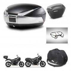 SHAD SH23 alu suitcases + mounting bracket SH48 trunk accessories TITANIUM PREMIUM KIT-464075