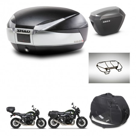 SHAD Maletas sh23 alu + soporte montaje baul SH48 accesorios TITANIUM PREMIUM KIT-464075