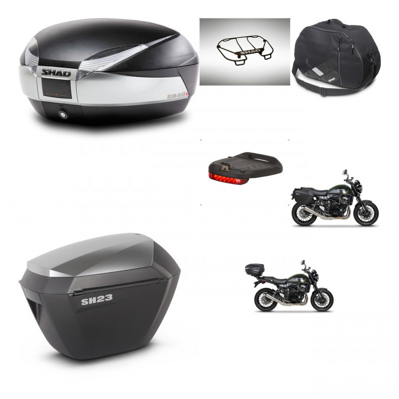 SHAD Maletas sh23 alu + soporte montaje baul SH48 accesorios TITANIUM PREMIUM KIT-464081