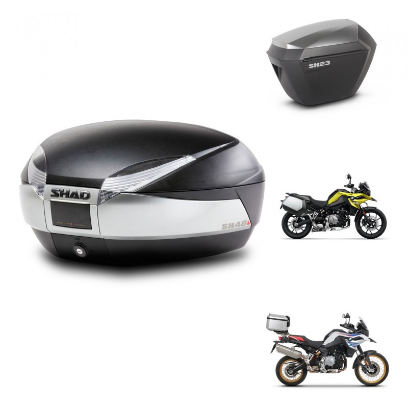 SHAD Maletas sh23 alu + soporte montaje baul SH48 TITANIUM PREMIUM KIT-464087