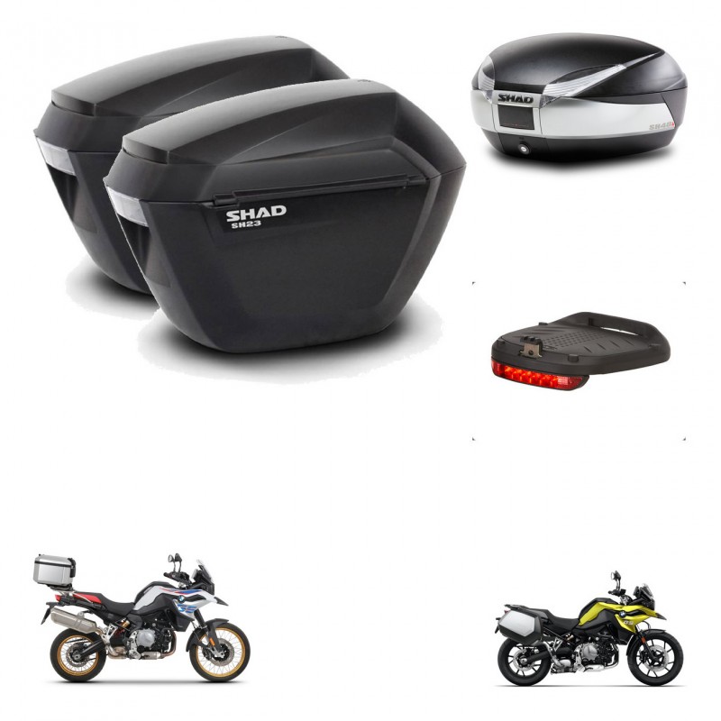 SHAD Baul SH48 + soporte montaje maletas sh23 accesorios TITANIUM PREMIUM KIT-464090