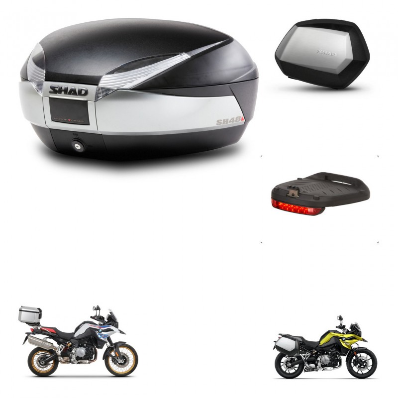 SHAD Maletas SH35 PREMIUM + soporte montaje baul SH48 accesorios TITANIUM KIT-464091