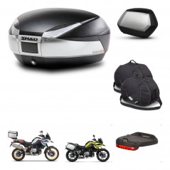 SHAD Maletas SH35 PREMIUM + soporte montaje baul SH48 accesorios TITANIUM KIT-464092