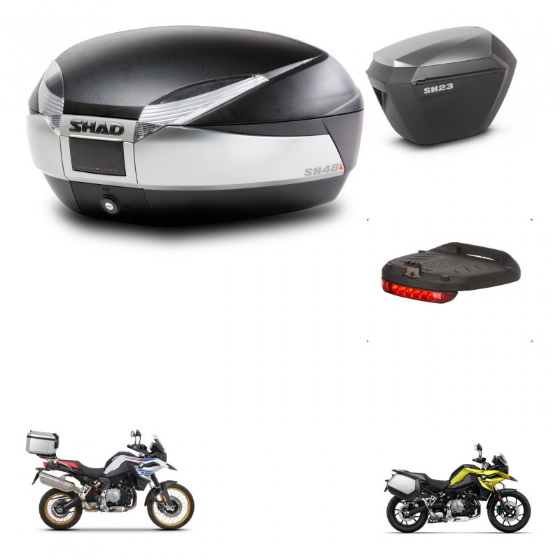 SHAD Maletas sh23 alu + soporte montaje baul SH48 accesorios TITANIUM PREMIUM KIT-464093