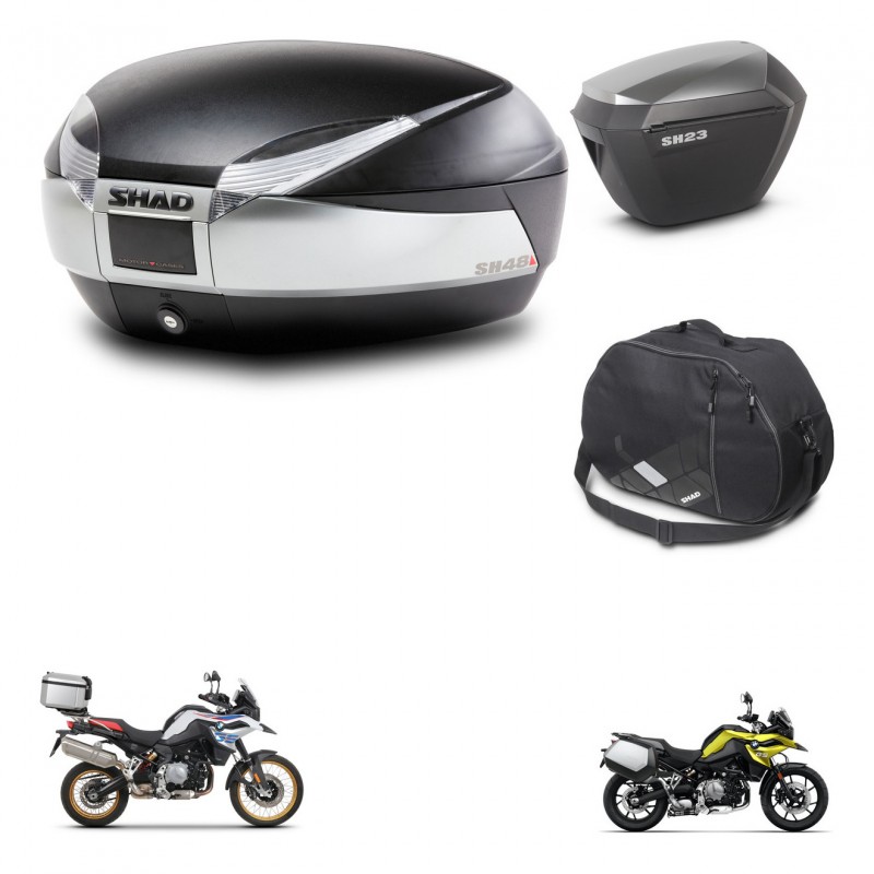 SHAD Maletas sh23 alu + soporte montaje baul SH48 accesorios TITANIUM PREMIUM KIT-464099