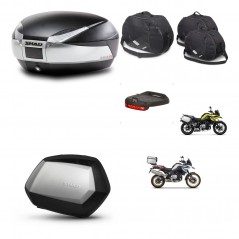 SHAD Maletas SH35 PREMIUM + soporte montaje baul SH48 accesorios TITANIUM KIT-464104