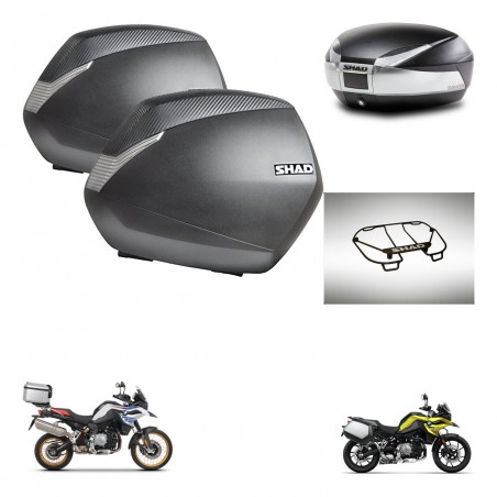 SHAD SH48 trunk + mounting bracket SH36 suitcases accessories TITANIUM PREMIUM KIT-464106