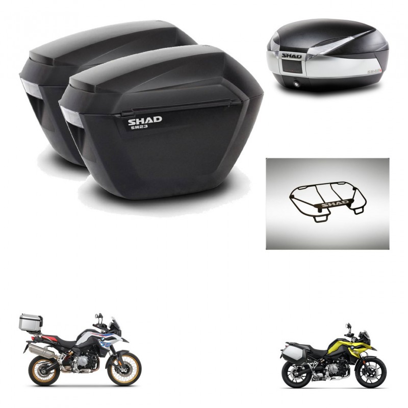 SHAD SH48 trunk + mounting bracket sh23 suitcases accessories TITANIUM PREMIUM KIT-464108