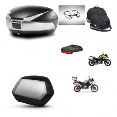 SHAD SH35 PREMIUM suitcases + mounting bracket SH48 trunk accessories TITANIUM KIT-464116