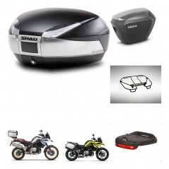 SHAD SH23 alu suitcases + mounting bracket SH48 trunk accessories TITANIUM PREMIUM KIT-464117