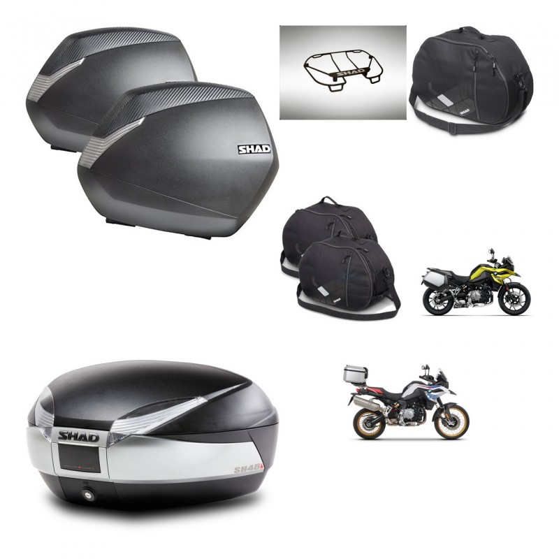 SHAD SH48 trunk + mounting bracket SH36 suitcases accessories TITANIUM PREMIUM KIT-464119
